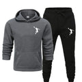 Conjunto de 2 Peças de Agasalho Esportivo de Basquete Marca Moletom Calça Moletom Masculino Feminino Conjunto de Treino Moda Casual Roupas Esportivas com Capuz Sudadera Hombre