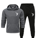 Conjunto de 2 Peças de Agasalho Esportivo de Basquete Marca Moletom Calça Moletom Masculino Feminino Conjunto de Treino Moda Casual Roupas Esportivas com Capuz Sudadera Hombre