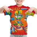 Camiseta Padrão 3D SuperThings Infantil Camiseta O-neck Manga Curta Roupas Meninas Casual Camiseta Tops Primavera Verão Roupas Infantis