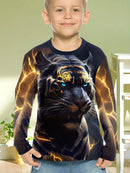 Roupas Infantis Camiseta Masculina Manga Curta Moda Estampa 3D Dragão Roupas de Verão para Crianças Roupas Casuais ao Ar Livre Tops Masculinos Gola O
