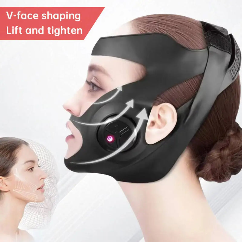Massageador Facial V-Face com 3 Modos de Massagem, Máquina de Lifting Facial, Aparelho de Massagem Facial com Microcorrente, Eleva Queixo, Carregado via USB