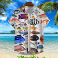 Camiseta Masculina Impressa em 3D de Animais Marinhos com Peixes Harajuku Diversas Camisetas Engraçadas Havaiana Casual de Rua Praia na Moda Blusa com Botões