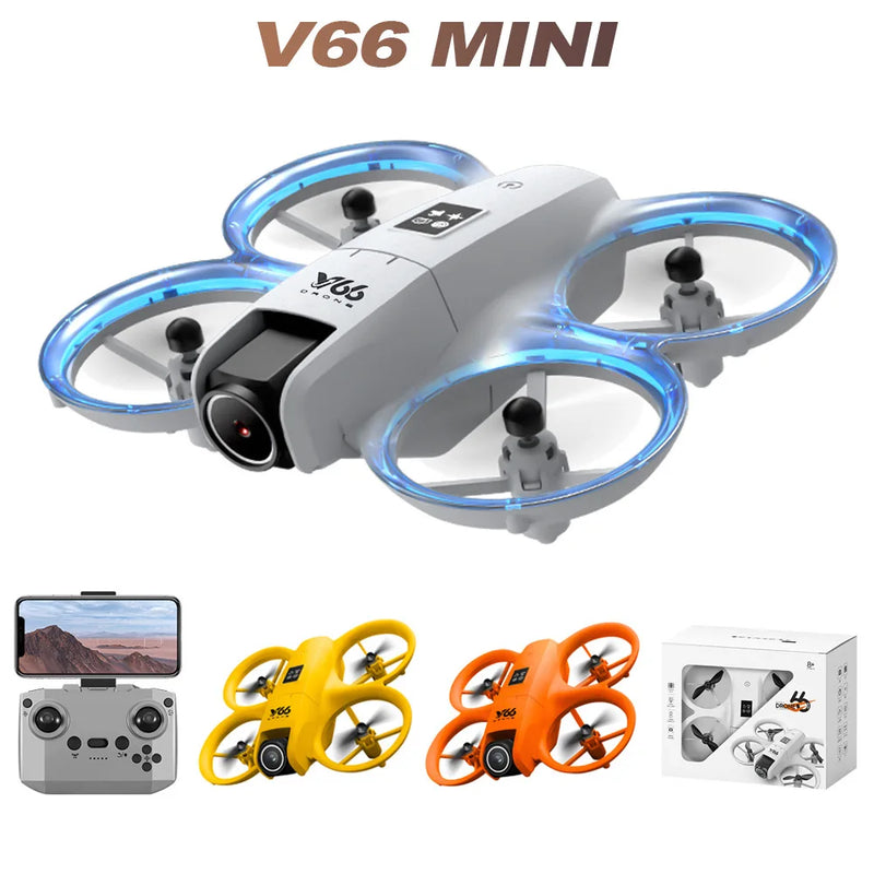 2025 V66 RC Drone 4K Profissional HD Dupla Câmera Fotografia Aérea Evita Obstáculos Controle Remoto FPV Dron Quadcopter Brinquedos