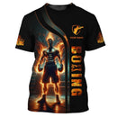 Camisetas Gráficas de Boxe Fashion Para Homens Tendência de Verão Manga Curta Camisetas Esportivas Estampadas em 3D Soltas de Secagem Rápida e Respiráveis
