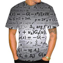 Camisetas Gráficas Divertidas de Fórmulas Matemáticas Moda Verão Manga Curta Impressão 3D Camisetas Infantis Casuais Pulôveres Oversized
