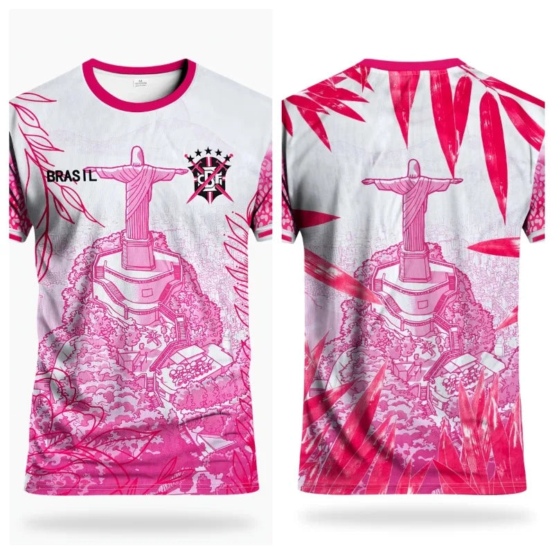 Nova Camisa de Futebol Masculina Brasileira do Rio de Janeiro para Lazer Esportivo de Homens e Mulheres, Adultos e Crianças