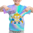 Camiseta Padrão 3D SuperThings Infantil Camiseta O-neck Manga Curta Roupas Meninas Casual Camiseta Tops Primavera Verão Roupas Infantis
