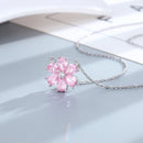 Anel de Casamento Fashion para Mulheres Conjunto de Joias Finas com Pingente de Flor de Cristal de Zircônia Rosa, Pulseiras, Brincos, Colar e Anéis FCGJHW