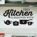 Adesivos de Parede para Cozinha ESTA COZINHA É TEMPERADA COM AMOR Adesivos de Parede com Frases Decoração de Restaurante e Casa
