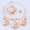 Conjunto de Joias Dubai para Mulheres Banho de Prata Colar de Luxo Brincos Pulseira e Anel Conjunto de Joias para Casamento Festa Tendência