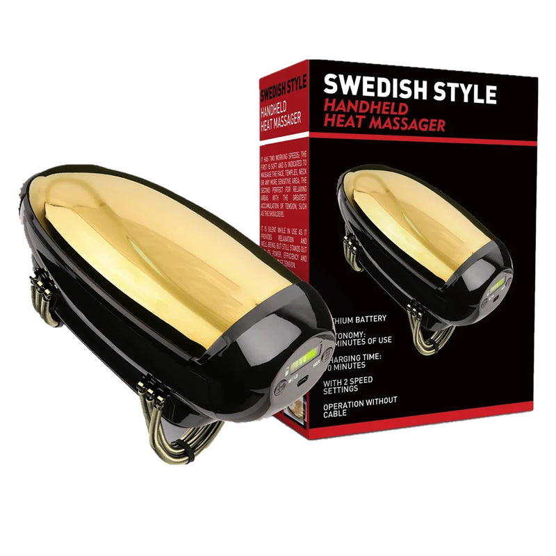 Massageador Profissional Barber Massageador Vibratório Massageador Portátil Sem Fio para Barbearia Massageador de Mão com Aquecimento USB para Corpo, Pescoço, Costas, Cabeça e Rosto