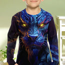 Roupas Infantis Camiseta Masculina Manga Curta Moda Estampa 3D Dragão Roupas de Verão para Crianças Roupas Casuais ao Ar Livre Tops Masculinos Gola O