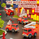 Brinquedo policial 5 em 1 de dupla camada com ação inercial, caminhão de transporte para crianças com fricção, luzes e música