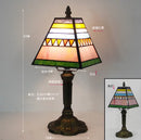 Table Lamp 8 Inches Stained Glass Bedside Lamp Red Rose Desk Reading Light Bedroom Living Room Home Office