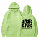 Moletom Jesus Salva João 3:16-17: Blusa de Manga Longa com Versículo Bíblico Cristão para Homens e Mulheres, Roupas de Inverno Confortáveis com Bolso e Estampa Gráfica