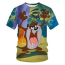 Camiseta Premium Masculina 3D com Estampa de Cartoon | Impressão Personalizada de Alta Densidade em Algodão Respirável para Conforto Durante Todo o Dia no Verão