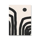 Arte de Parede Abstrata Moderna Geométrica de Meados do Século Arcos Pretos Poster em Lona HD Decoração para Sala de Estar e Quarto