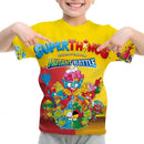 Camiseta Padrão 3D SuperThings Infantil Camiseta O-neck Manga Curta Roupas Meninas Casual Camiseta Tops Primavera Verão Roupas Infantis