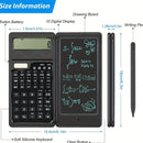 Calculadora científica dobrável inteligente com display LCD de 10 dígitos, escrita apagável, calculadora de funções portátil para escritórios