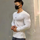 Camisetas Musculosas Masculinas Manga Longa Camiseta Slim Justa Musculação Masculina Casual Treino Jogger Basquete Top Camiseta