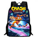 Mochilas Infantis Cartoon Crash Bandicoots Bolsa de Ombro Estojo de Lápis Mochilas Escolares de Grande Capacidade para Meninos e Meninas Melhor Presente