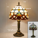 Table Lamp 8 Inches Stained Glass Bedside Lamp Red Rose Desk Reading Light Bedroom Living Room Home Office