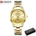 Relógio CURREN de Ouro Feminino Relógios de Pulso Criativos de Aço Pulseira Feminina Relógio Mulher Relógio Feminino Montre Femme