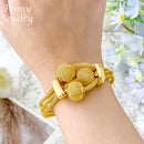 Conjunto de Joias Exquisitas para Uso Diário para Mulheres Colar Brincos Pulseira Joias Banhadas a Ouro de Dubai para Banquete Festa Presente de Casamento