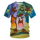 Camiseta Premium Masculina 3D com Estampa de Cartoon | Impressão Personalizada de Alta Densidade em Algodão Respirável para Conforto Durante Todo o Dia no Verão