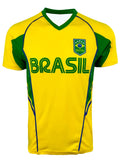Camiseta Esportiva da Seleção Brasileira de Futebol Masculina, Solta, de Secagem Rápida, Respirável, de Manga Curta, para Verão, T-shirt Masculina para Fitness ao Ar Livre