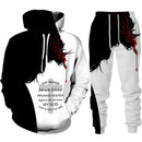 Conjunto de Duas Peças Bíblia Cristã Fé em Jesus Deus Moletom/Suíte Masculino Estampa 3D de Leão Roupa de Rua Legal Roupas de Casal Conjunto de Moletom para Corrida