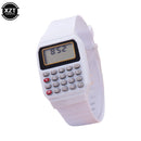 Relógio Calculadora Eletrônica Infantil Micro Calculadora Relógio de Silicone com Data e Multifuncional Relógio Mini Calculadora Portátil