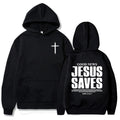 Moletom Jesus Salva João 3:16-17: Blusa de Manga Longa com Versículo Bíblico Cristão para Homens e Mulheres, Roupas de Inverno Confortáveis com Bolso e Estampa Gráfica