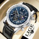 Relógio Masculino LIGE Novo Relógio Masculino em Aço Inoxidável à Prova d'Água com Mostrador Luminoso, Quartz, Moda Militar, Data e Cronógrafo