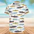 Camiseta Masculina Impressa em 3D de Animais Marinhos com Peixes Harajuku Diversas Camisetas Engraçadas Havaiana Casual de Rua Praia na Moda Blusa com Botões