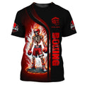 Camiseta Personalizada de Boxe com Nome Roupas Masculinas Camisetas de Luta Muay Thai Legais Camisetas 3D Impressas Personalidade Boxes Esporte Fitness Tee Top