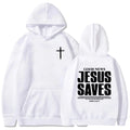 Moletom Jesus Salva João 3:16-17: Blusa de Manga Longa com Versículo Bíblico Cristão para Homens e Mulheres, Roupas de Inverno Confortáveis com Bolso e Estampa Gráfica