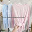 Camisetas de Yoga Femininas Tops Esportivos Manga Longa Gola O Camisa Respirável para Corrida Roupas de Fitness Soltas Roupas de Academia Camisetas de Pilates