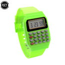 Relógio Calculadora Eletrônica Infantil Micro Calculadora Relógio de Silicone com Data e Multifuncional Relógio Mini Calculadora Portátil