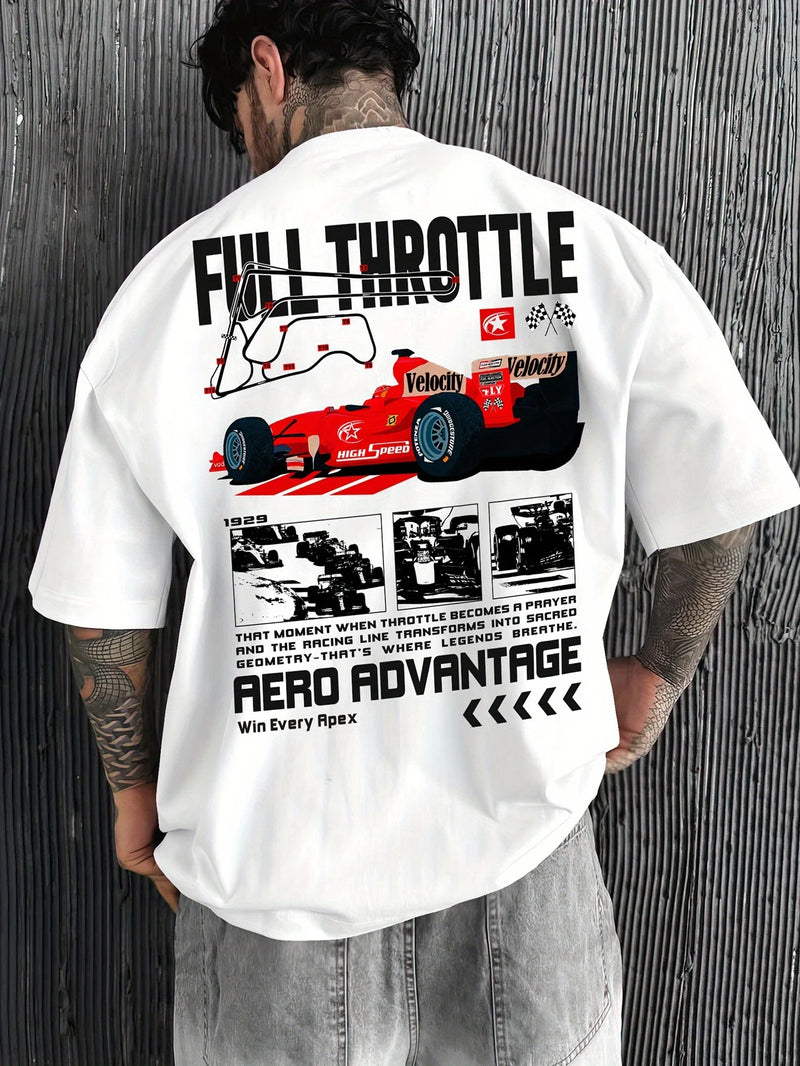 Camiseta de Verão Men Formula Racing Masculina, Ajuste Solto, Material Respirável e Macio, Adequada para Uso Diário, Apropriada para Homens e Mulheres