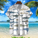 Camiseta Masculina Impressa em 3D de Animais Marinhos com Peixes Harajuku Diversas Camisetas Engraçadas Havaiana Casual de Rua Praia na Moda Blusa com Botões