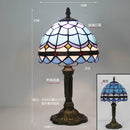 Table Lamp 8 Inches Stained Glass Bedside Lamp Red Rose Desk Reading Light Bedroom Living Room Home Office