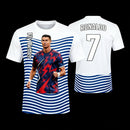 Camiseta de Futebol AI Ronaldo Nº 7 Camiseta Esportiva Masculina Impressão 3D Outono Secagem Rápida Camiseta Masculina Roupas Infantis Camiseta Feminina