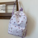 Mochila de Volta às Aulas com Estampa Divertida de Laço, Conforto Matelassê e Sistema de Organização com Múltiplos Bolsos para a Vida Universitária das Mulheres
