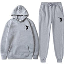 Conjunto de 2 Peças de Agasalho Esportivo de Basquete Marca Moletom Calça Moletom Masculino Feminino Conjunto de Treino Moda Casual Roupas Esportivas com Capuz Sudadera Hombre
