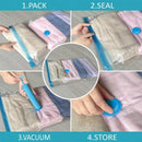 2/3/7 Peças de Sacos a Vácuo para Armazenamento de Roupas/Edredons, Resistentes com Bomba Manual, Economizador de Espaço, Hermético, Reutilizável, Viagem, Mala
