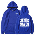 Moletom Jesus Salva João 3:16-17: Blusa de Manga Longa com Versículo Bíblico Cristão para Homens e Mulheres, Roupas de Inverno Confortáveis com Bolso e Estampa Gráfica