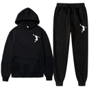 Conjunto de 2 Peças de Agasalho Esportivo de Basquete Marca Moletom Calça Moletom Masculino Feminino Conjunto de Treino Moda Casual Roupas Esportivas com Capuz Sudadera Hombre