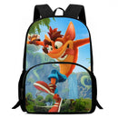 Mochilas Infantis Cartoon Crash Bandicoots Bolsa de Ombro Estojo de Lápis Mochilas Escolares de Grande Capacidade para Meninos e Meninas Melhor Presente