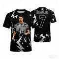 Camiseta de Futebol AI Ronaldo Nº 7 Camiseta Esportiva Masculina Impressão 3D Outono Secagem Rápida Camiseta Masculina Roupas Infantis Camiseta Feminina